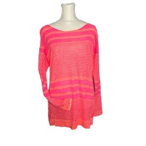 Lilly Pulitzer Camilla Striped Boatneck Sweater Medium Linen Pink